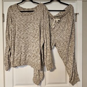 Torrid Super Soft Knit Set in Cream and Gray